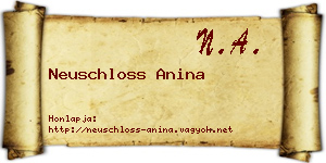 Neuschloss Anina névjegykártya